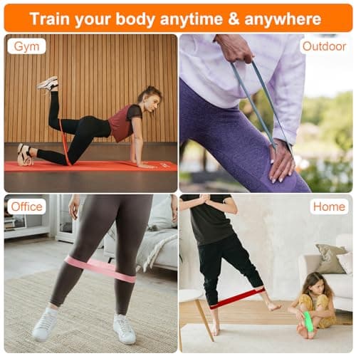 GRIFEMA GA5001, 5 Bandes Élastiques de Musculation, 5 Niveaux de Résistance pour la Musculation, Le Pilates, Le Yoga et Plus Encore, Vert-Bleu-Jaune-Rose-Noir