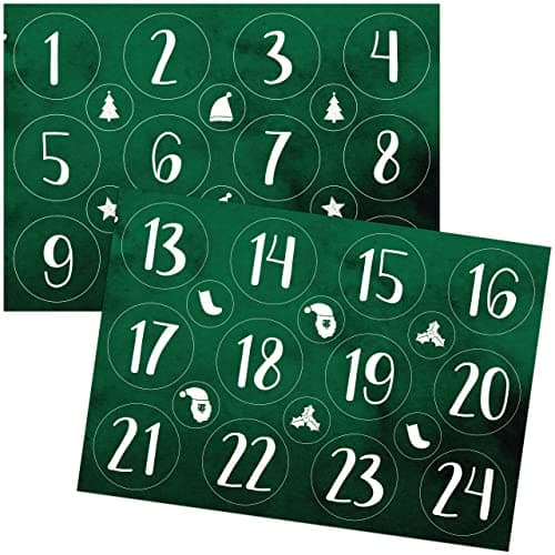 Calendrier de l'Avent à remplir, jute : Calendrier de l'Avent 2023 à remplir soi-même, jute - chiffres adhésifs, 24 sachets - pour enfants, LIVAIA