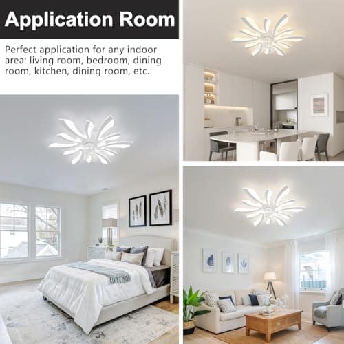 78cm Ventilateur de Plafond avec Lumière et Télécommande Grand Luminaire Ventilateur Plafond Dimmable 6 Vitesses DC Réversible été/hiver Plafonnier Ventilateur Silencieux pour Chambre Salon,Blanc