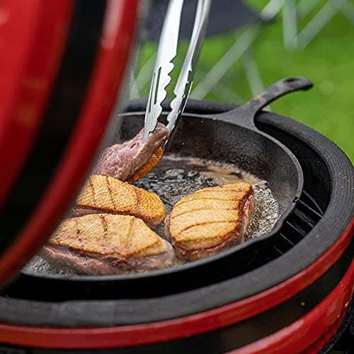 Kamado Bono Minimo Barbecue et 5 Accessoires Offerts Gratis - Barbecue Charbon De Bois Taille Portable - BBQ Et Fumoir - Rouge Barbecue Japonais Ceramique Ø 40 cm - Barbecue Balcon