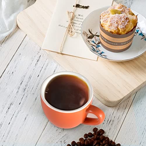 homEdge Mini tasse à expresso Procelain - 90 ml - Demitasse - Pour expresso, thé - Orange
