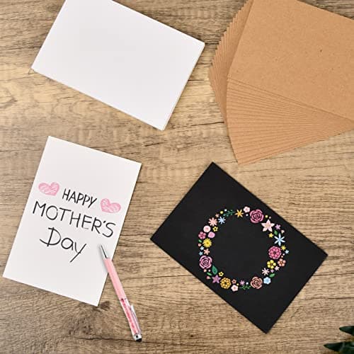 100 Pièces Carte Blanche Vierge A6, 15x10cm Papier Kraft Cartes de Voeux Vierge, 350g/m2 Carte en Papier Message Cadeau, Vierges Papier Carton pour Artisanat Banquets Scolaires Bureau (Marron)
