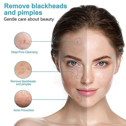 MYCARBON Brosse Nettoyante Visage Électrique Microcirculation Bidirectionnelle IPX7 Étanche 2 Vitesses Brosse Exfoliante Visage Silicone Brosse Rotative pour Nettoyer Le Visage en Profondeur - Blanc