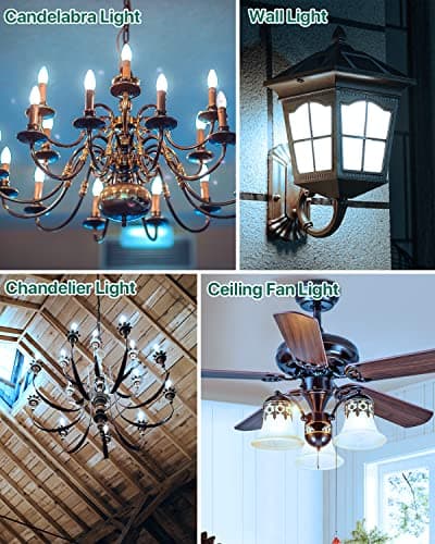 LUTW Ampoule LED E14 Blanc Froid 6500K, Ampoule Bougie LED C37, 5W Équivalent 40W, 545LM, Ampoule Petit Culot à Vis E14, Économie d'Énergie à Angle de Faisceau 160°, Non Dimmable,Lot de 6