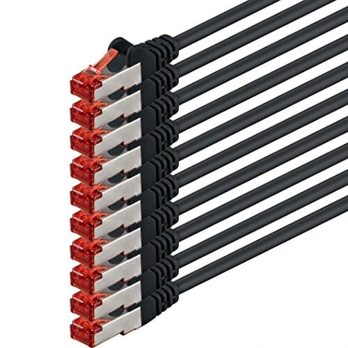1aTTack.de 10x 0,5m - Câble patch câble réseau Cat 6 Cat6 RJ45 SFTP - noir