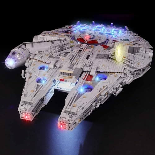 BRIKSMAX Kit de LED pour Lego Star Wars Millenium Falcon, Compatible avec la Maquette Lego 75192, La Maquette de Construction n'est Pas Incluse