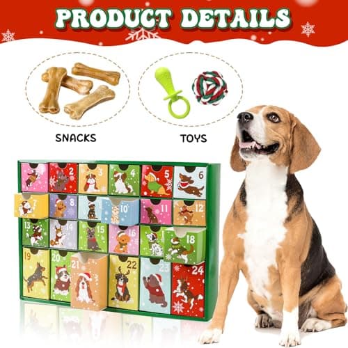 iZoeL Calendrier de l'Avent 2024 Chien Calendrier de l'Avent Amoureux des Chiens Calendrier de l'Avent a Remplir Soi Meme Calendrier de l'Avent Vide - pour Remplir Collations Jouets Petits Cadeaux