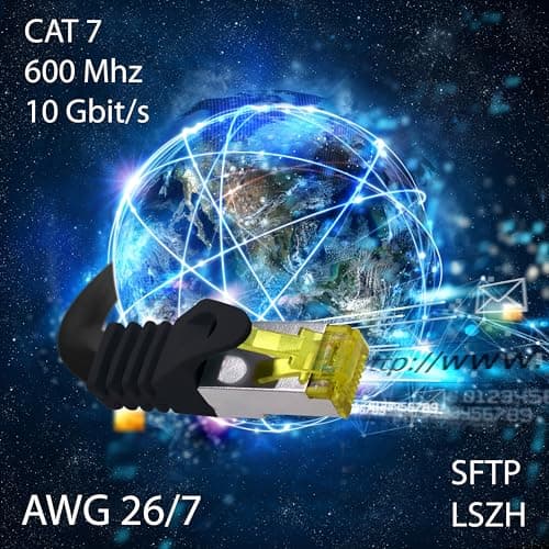 1CONN 5x 1,0 M - Câble réseau CAT-7 Cat.7, Ethernet, Lan et câble patch RJ-45 SFTP 10GB/s - blanc