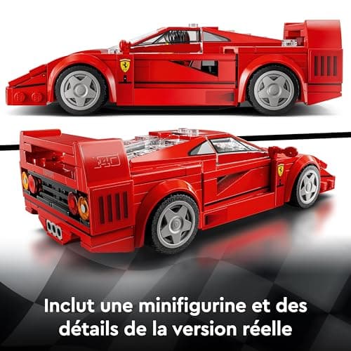 LEGO Speed Champions Supercar Ferrari F40 - Véhicule Jouet à Construire - Set de Voiture avec Une Minifigurine de Pilote - Set de Construction Collector pour Enfants Garçons et Filles 76934