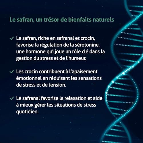BLANCHE BRESSON - Safran Bio - TDAH Adultes - Sérénité & Humeur Positive - Anti-Stress, Stabilité Mental & Émotionnelle - Dosage Optimal 30mg - 1 Prise/Jour - Cure de 30 jours - Fabriqué en France
