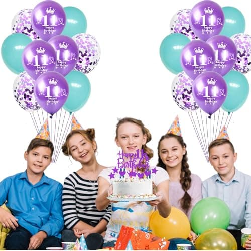pourpre Ballon 11 ans anniversaire fille décoration 22 pièces violet bleu Happy 11th Birthday latex ballons 11 ans anniversaire décoration 11 ans fille décoration gâteau 11 ans anniversaire fille