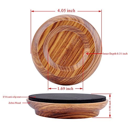 KingPoint Lot de 4 coupelles en bois dur - Tampons de protection pour pieds de meuble Bois de zèbre.