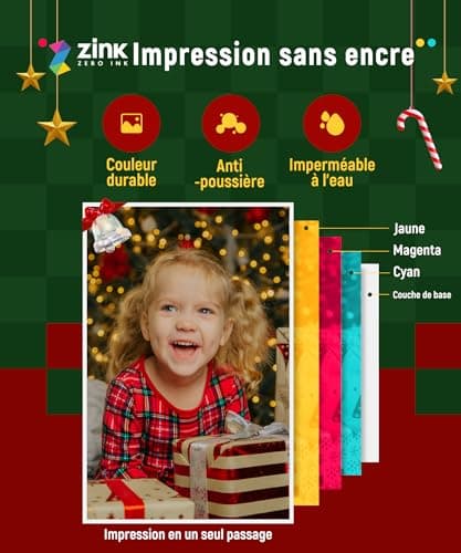 Liene Mini Imprimante, 2 x 3 Imprimante Photo Portable avec 50 Zink Papiers à Dos Collant, Bluetooth 5.0, Compatible avec iOS & Android, Application Dédiée, Imprimante Photo pour iPhone(Blanc)