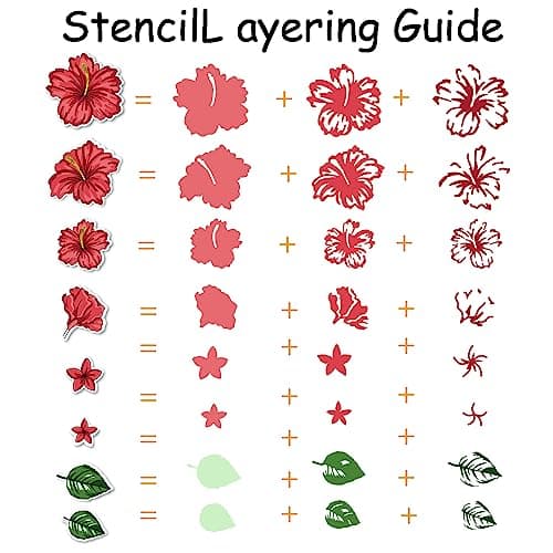 GLOBLELAND 6Pcs tampons Transparents en Silicone Sur le Thème de L'Hibiscus en Couches pour la Fabrication de Cartes et le Bricolage, le Gaufrage, le Scrapbooking, la Décoration Artisanale