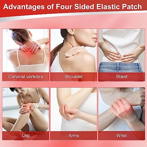 Patch Anti Douleur,20 Pcs Patch éLastique à Quatre CôTéS Patch Anti Douleur pour le cou, les épaules, la taille et les jambes Soulager les Douleurs Articulaires et Musculaires