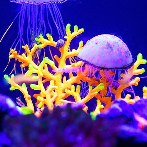 VOCOSTE Aquarium Simulation Corail Aquatique Fleur, Silicone Décoration Jaune