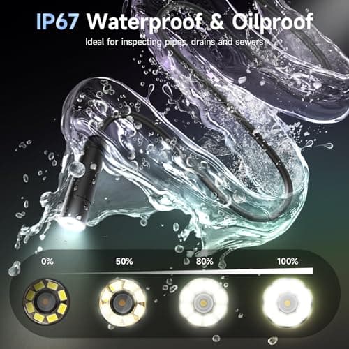 Endoscope Caméra d'inspection, Moman EOS1 Camera Endoscopique Industriel Écran IPS 2,4 Pouces 1080P HD Camera Inspection Canalisation Portatif Étanche IP67 avec 8 Lumières LED 5M Câble Semi Rigide