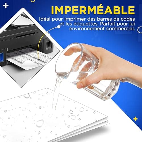 25 Feuilles de Vinyle Adhésif Imprimable A4 Imperméable | Papier Vinyle Adhésif Imprimable Blanc Mat | Papier Autocollant Imperméable | Vinyle pour Imprimantes