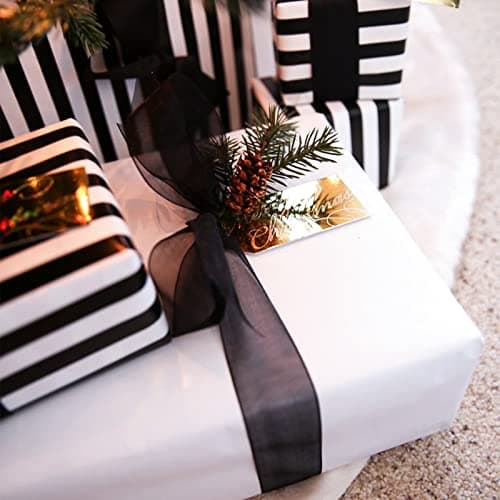 jijAcraft 2cm x 45M Ruban Organza, Noir Transparent de Ruban Organza, Rouleau de Ruban Organza, pour Emballage de Gâteaux Mariage Noël