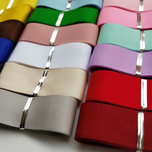Chenkou Craft Ruban de satin double face en polyester 20 couleurs assorties 25 mm 18,9 m