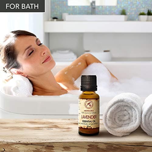 Huile Essentielle de Lavande - 20ml - Lavandula Angustifolia pour Diffuseur - Aromathérapie - Pure et Naturelle - HE Lavande - Visage - Sauna - Détente - Apaisant - Bon Sommeil - Entretien des Tissus