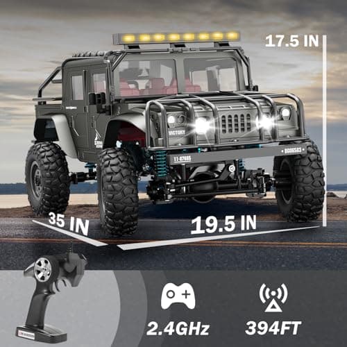 SIMREX Voiture Télécommande Tout - Terrain 1/12, 20 km/h, 4WD avec télécommande 2,4 GHz, véhicule Hors Route RC étanche ipx4 avec Batterie Rechargeable, Convient aux Enfants et aux Adultes