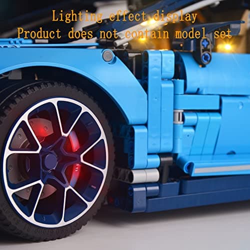 GEAMENT Jeu De Lumières pour Bugatti Chiron Modèle en Blocs De Construction - Kit D'éclairage LED Compatible avec Lego 42083 Technic (Modèle de Bloc Non Inclus)