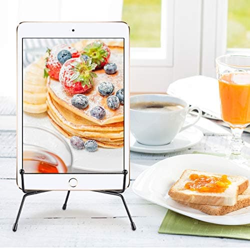 Mocoosy 4 Pack 8 pouces amélioré antidérapant Assiette Présentoirs décorative photo cadre support présentoirs noir chevalet fer supports de présentation pour objets décoratifs assiette et art