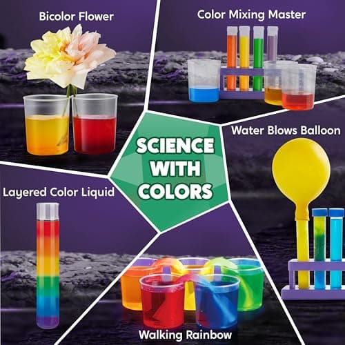 KLEVER Kits 50+ Expériences Scientifique pour Enfants,Jeux pour Enfants Chimie Enfant, Science et Jeu, Cadeau Garcon 10 Ans, Jouet Garcon 7 Ans Arbre de Cristal, Jouets éducatifs Scientifiques