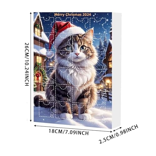 Calendrier De L'Avent Avec Pendentifs En Forme De Chat 2024, Calendrier Du Compte À Rebours Avec Pendentifs Pour Arbre De Noël, 24 Jours Calendrier De L'Avent, Pour Décoration De Noël