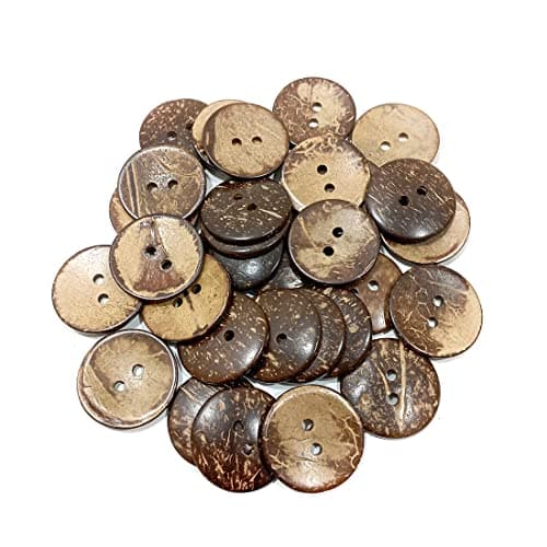 30 boutons de noix de coco en forme de cercle, mesure 38 mm, boutons en bois, boutons pour l'artisanat, boutons pour la couture, boutons pour décorer, 30 u. (Coco4, 38mm)