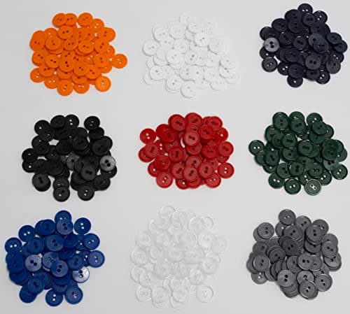 AERZETIX - C65544 - Lot de 50 Boutons à coudre ronds Ø15x2.2 mm avec bord à 2 trous L24 24L en plastique - couleur: bleu foncé - diamètre de l'ouverture 2 mm - mercerie couture vêtements