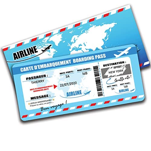 CARTE CADEAU VOYAGE (CARTE VOYAGE (Carte embarquement personnalisée))