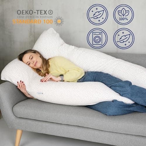 MAKOSAS KomfortKissen Original - Coussin orthopédique de qualité supérieure - Coussin de corps - Coussin de positionnement latéral - Pour un meilleur sommeil et contre les maux de dos - 100 x 150 cm