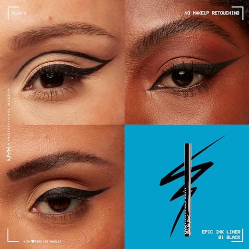 NYX Professional Makeup Eyeliner Feutre Epic Ink Liner, Waterproof, Formule Vegan, Teinte : Black (01)
