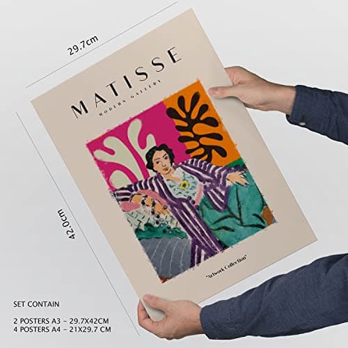 Nacnic Lot de 6 Affiches Henri Matisse. Fête. Estampes du fauvisme et de l'art Abstrait pour l'architecture d'intérieur et la décoration. A3 et A4, sans Cadres.