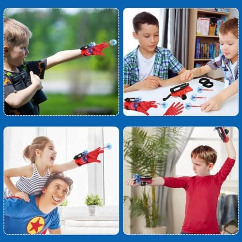 LIDEYE Gant de Lanceur Spiderman,2 Set Gant de Lanceur pour Spiderman, Jouets de Poignet Lanceur de Héros Jouets éducatifs drôles pour Enfants pour la fête de Cosplay (C)