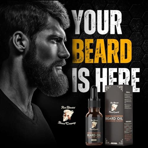 Red-Blooded Huile Barbe Homme parfumée à la Cologne - Aidant votre barbe à avoir un aspect, une sensation et une odeur irrésistibles - Végétalien