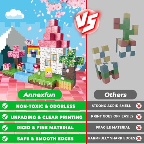 Blocs Magnétiques Monde de Construction Magnétique Construis Mon Monde Magnétique de Licorne de Rêve 100 Pièces Blocs Magnétiques Cadeaux Licorne pour Filles 4 5 6 7 8 9 Jeux Magnétiques Jouets