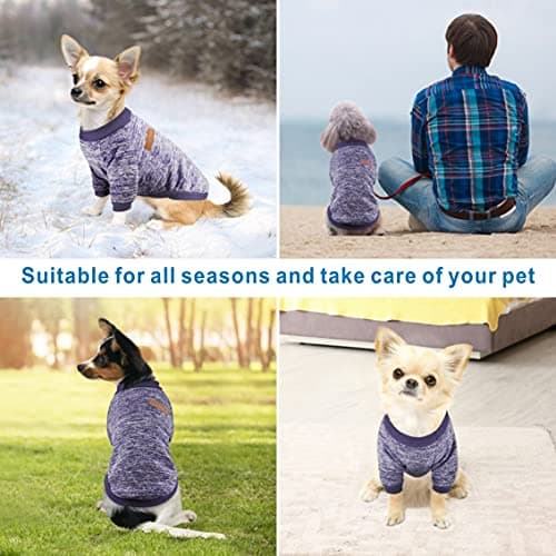 Mosucoirl Pet Chat Chien Pull, Hiver Chien Cavaliers Chat Vêtements Confortable Polaire Pet Manteau Costume Chaud Chandail Vêtements pour Chiot Petit Moyen Chien