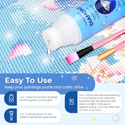TEGOVE Scellant pour peinture diamant Conserve,Scellant pour Peinture Diaman,360ML Peinture Diamond Painting Diamant et Pierres de Brillance Tenue Permanente Convient à tous Peinture Diamant Annexes