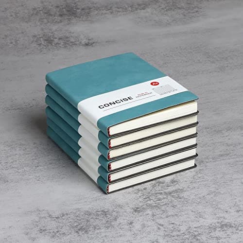 A6 Carnet de Notes Cahier En Cuir PU, Carnet Ligné A6 Papier Crème, Cahier de Travail 10,5 * 14 cm, Journal de Voyage Pour Études Bureau École Rédaction Prise de Notes, Tiffany 6pcs