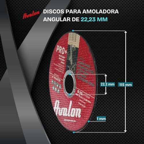 Avalon - 50 disques de coupe professionnels pour métal et acier inoxydable, 115 mm x 1,2 mm x 22 mm, disques pour meuleuse d'angle de 22,23 mm (50)