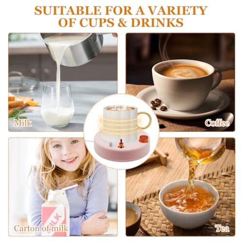 HASAIKA® Chauffe Tasse de Café, USB Coaster Warmer Chauffe-Tasse, Convient pour réchauffer Les Boissons telles Que Le café, Le thé et Le Lait à la Maison ou au Bureau (Rose)