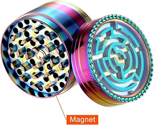 LIHAO Grinder Original Métal Forme Labyrinthe Moulin à Herbe en 4 Parties - Diamètre: 5.2cm