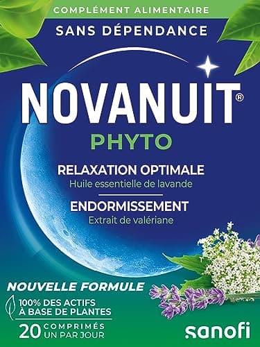 NOVANUIT PHYTO – Complément alimentaire – Sommeil –20 comprimés – Extrait de valériane - Endormissement – Huile essentielle de lavande vraie - Relaxation optimale