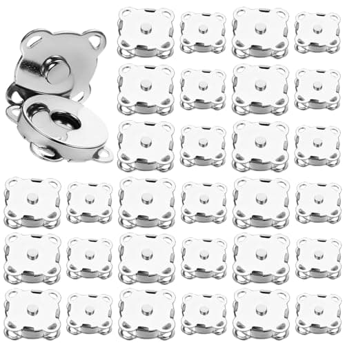 MisFun 30 Piecès Bouton Pression Aimanté, Fermoir Magnétique Bouton, Aimant Couture, Bouton Pression à Coudre, 14 mm et 18 mm, Pour Sacs à Main, Manteaux, Vestes, Coupe Vent, Sac à Dos
