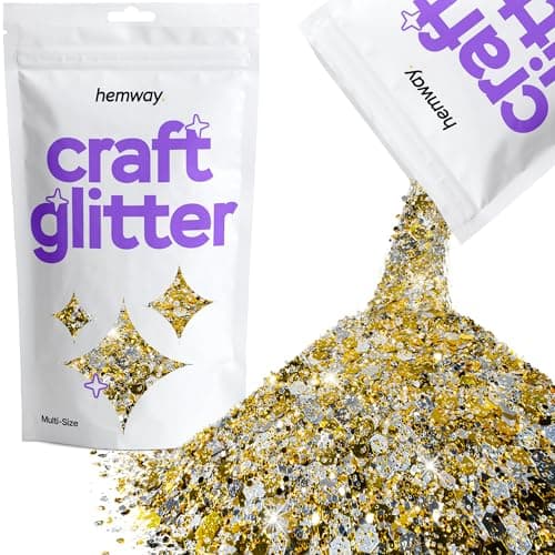 Paillettes pour artisanat multi-tailles or argent résine gobelets cartes bijoux de Noël bougies épaisses fines 100 g/3,5 oz