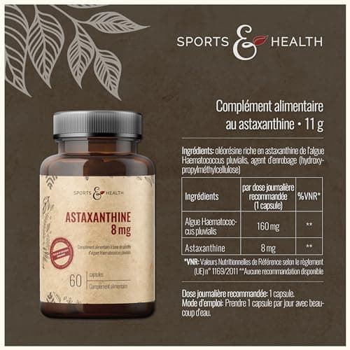 Astaxanthine 8 mg - 60 gélules - Astaxanthine fortement dosée – Antioxydant puissant - Testée en laboratoire - Astaxanthine bio à la vitamine E - Astaxanthine Haematococcus Pluvialis