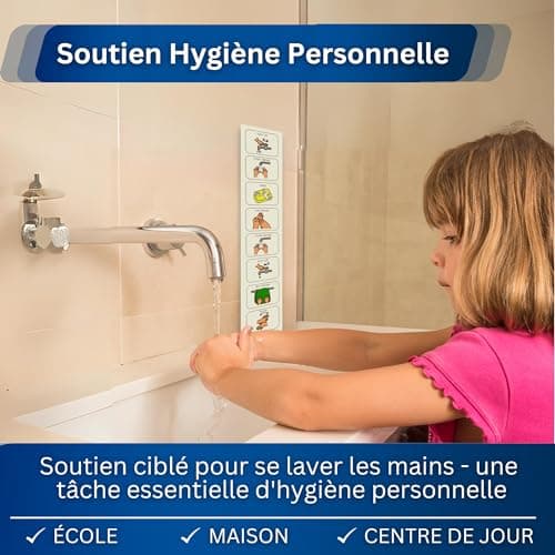 Lavage des Mains -Tableau Visuel Apprentissage Enfant –Séquentiel Autonomie Hygiène des Mains – Pictogrammes Autisme-Outil pour la Maternelle/TSA/TDAH